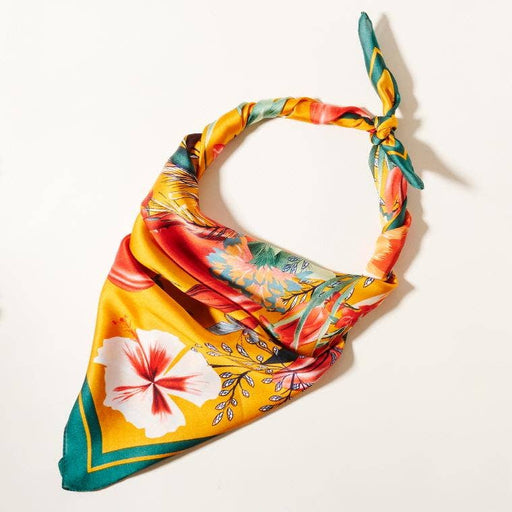Multi Flower Pattern Silky Scarf