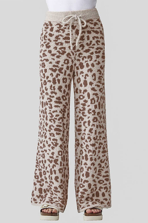 Cozy Warm Soft Leopard Fuzzy Lounge Pants