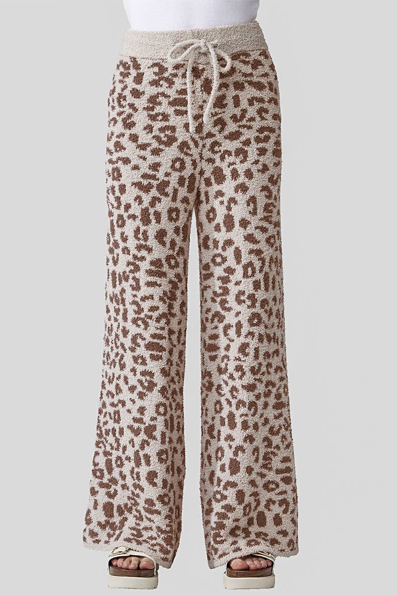 Cozy Warm Soft Leopard Fuzzy Lounge Pants
