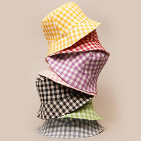 Purple Gingham Reversible Bucket Hat