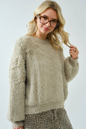 Ash Grey Cozy Fur Sweater