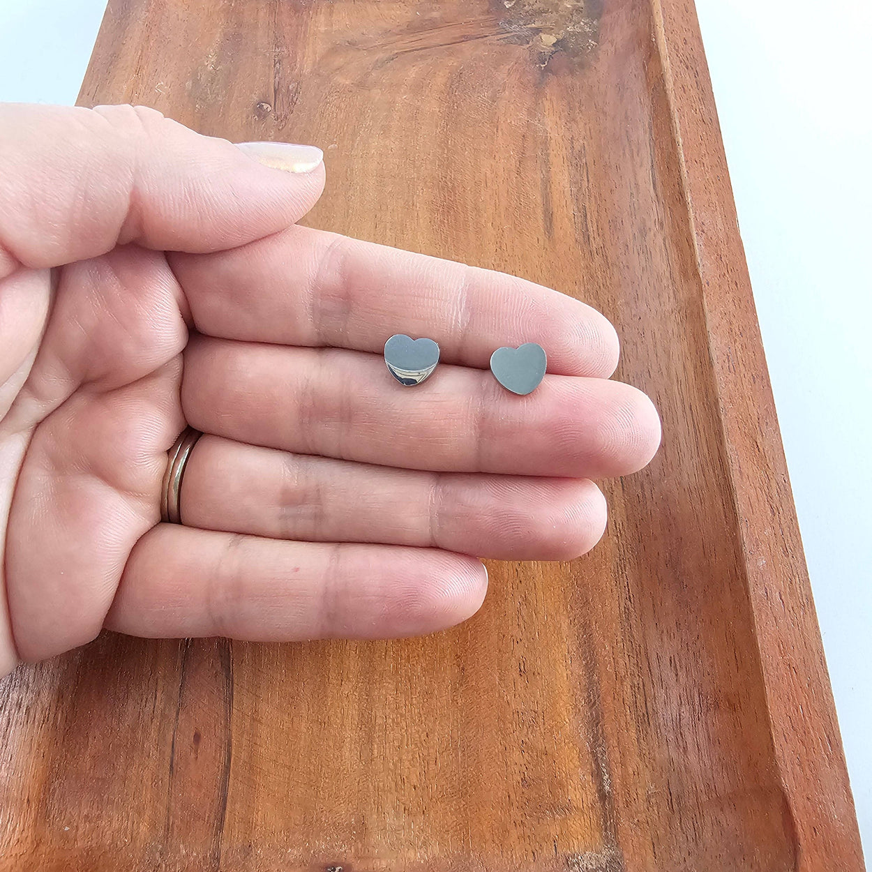 Silver Luxe Heart Studs