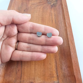 Silver Luxe Heart Studs