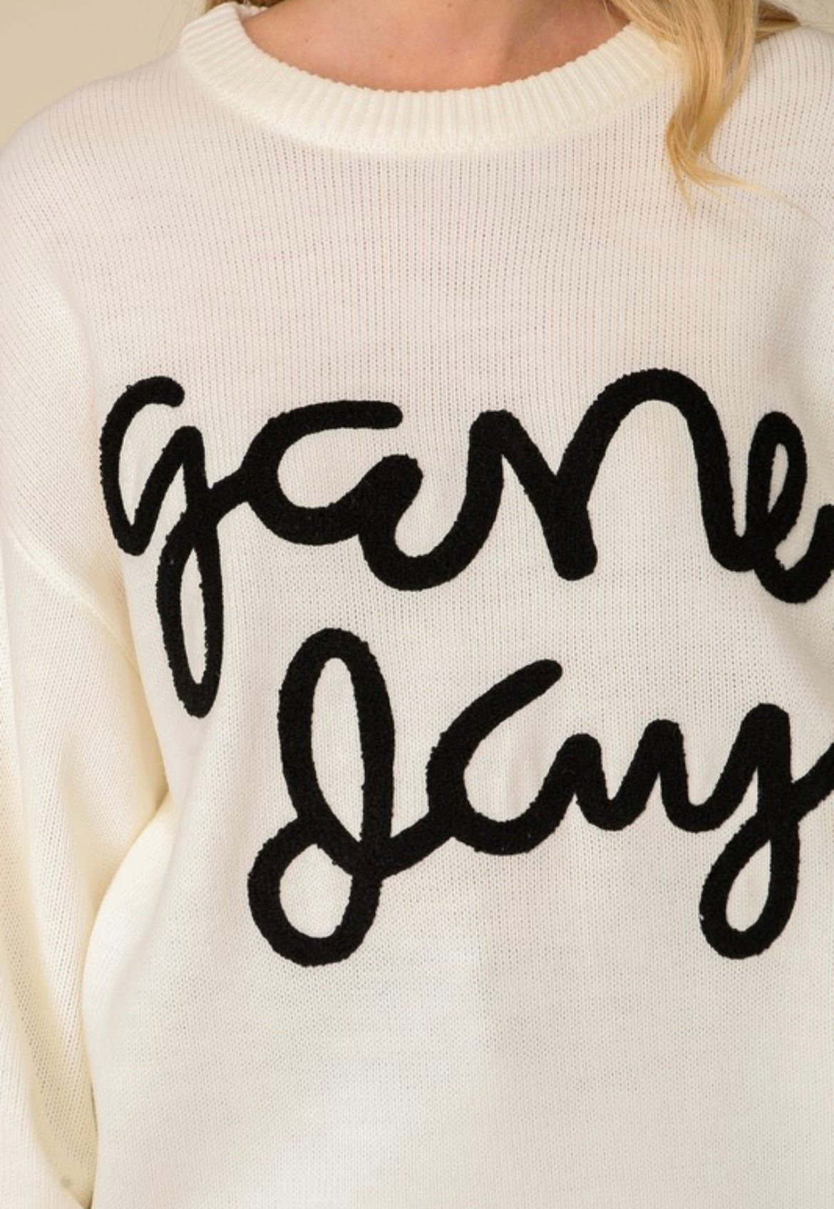 White & Black Gameday Sweater