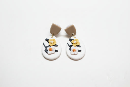 Yellow and White Flower Earring