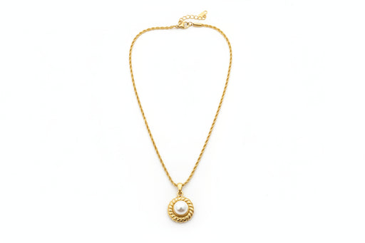 Gold Pearl Pendant Necklace