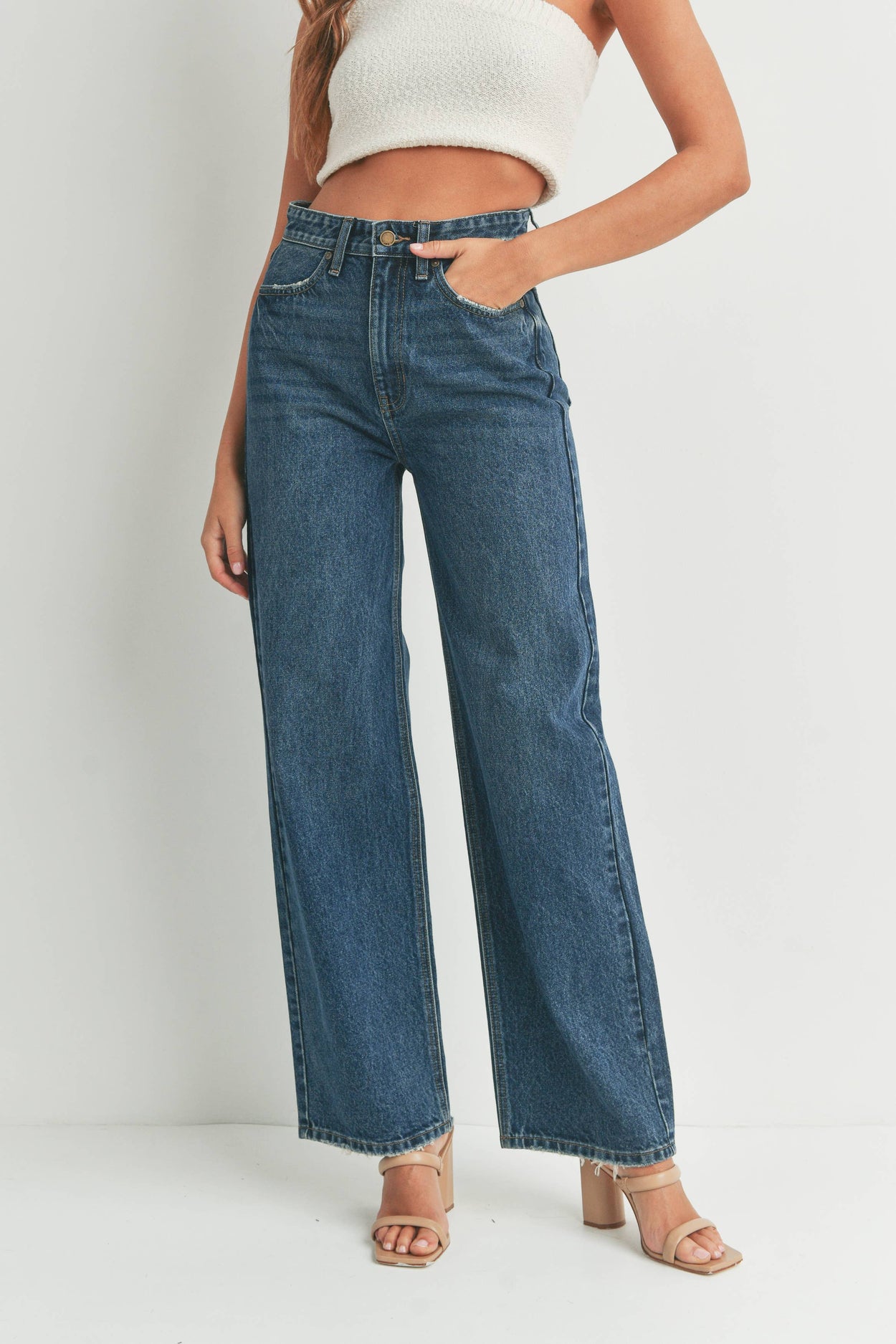 High Waisted Dark Denim Jeans