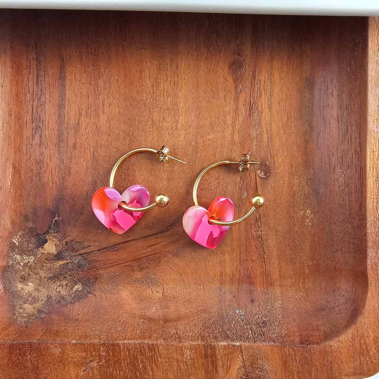Tickled Pink Sweetheart Hoops