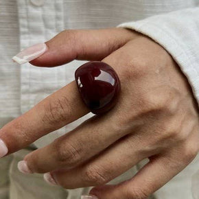 Wine Chunky Glossy Acrylic Ring