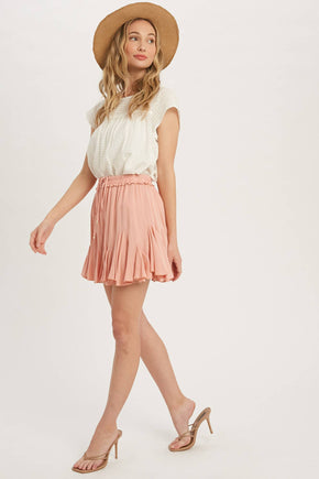 Pink Ruffled Mini Skirt