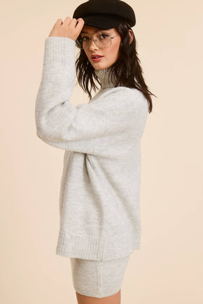 Heather Grey Knit Mini Skirt