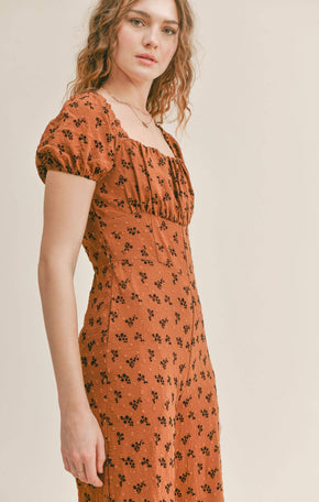 Rust Floral Jumpsuit