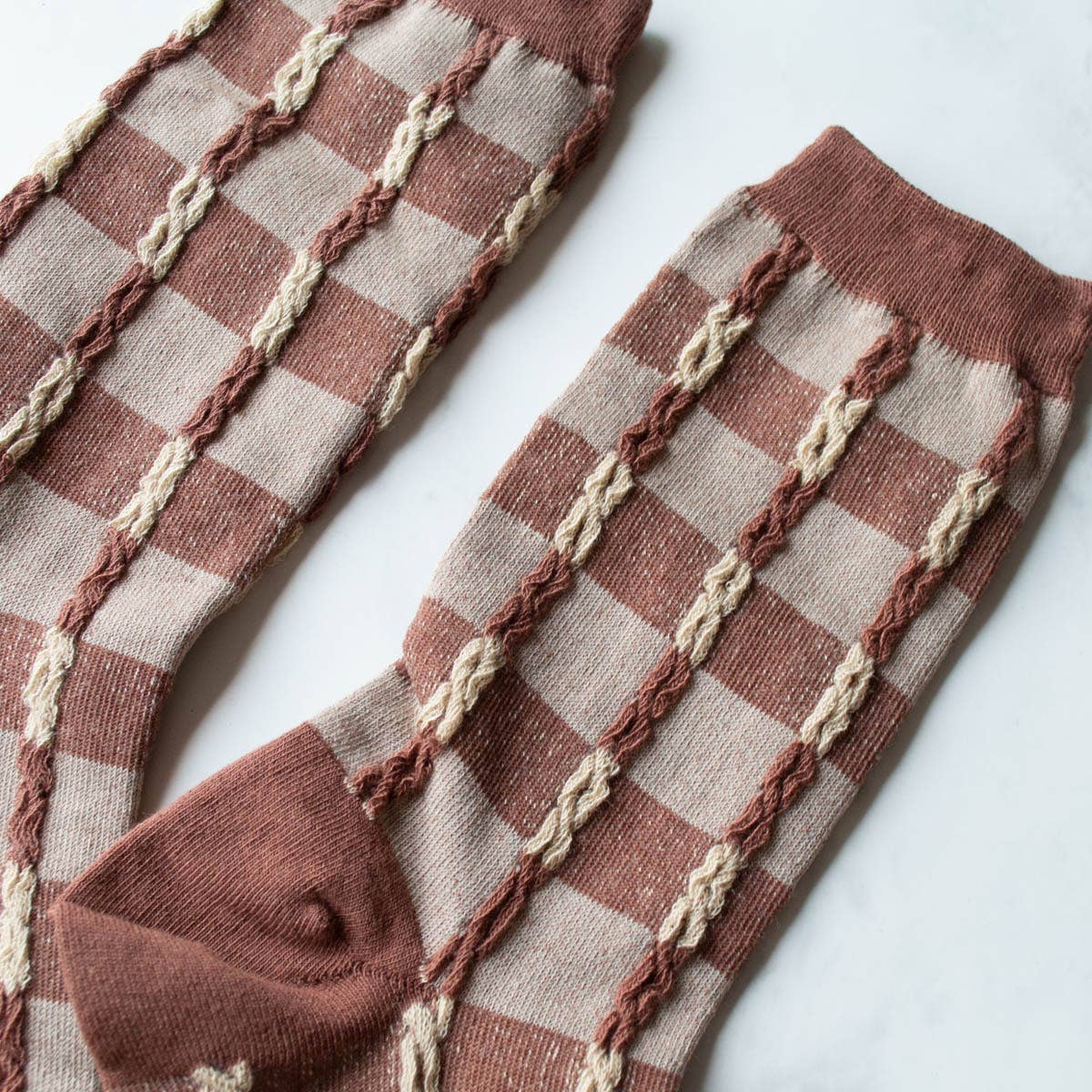 Brick Twist Stitch Socks