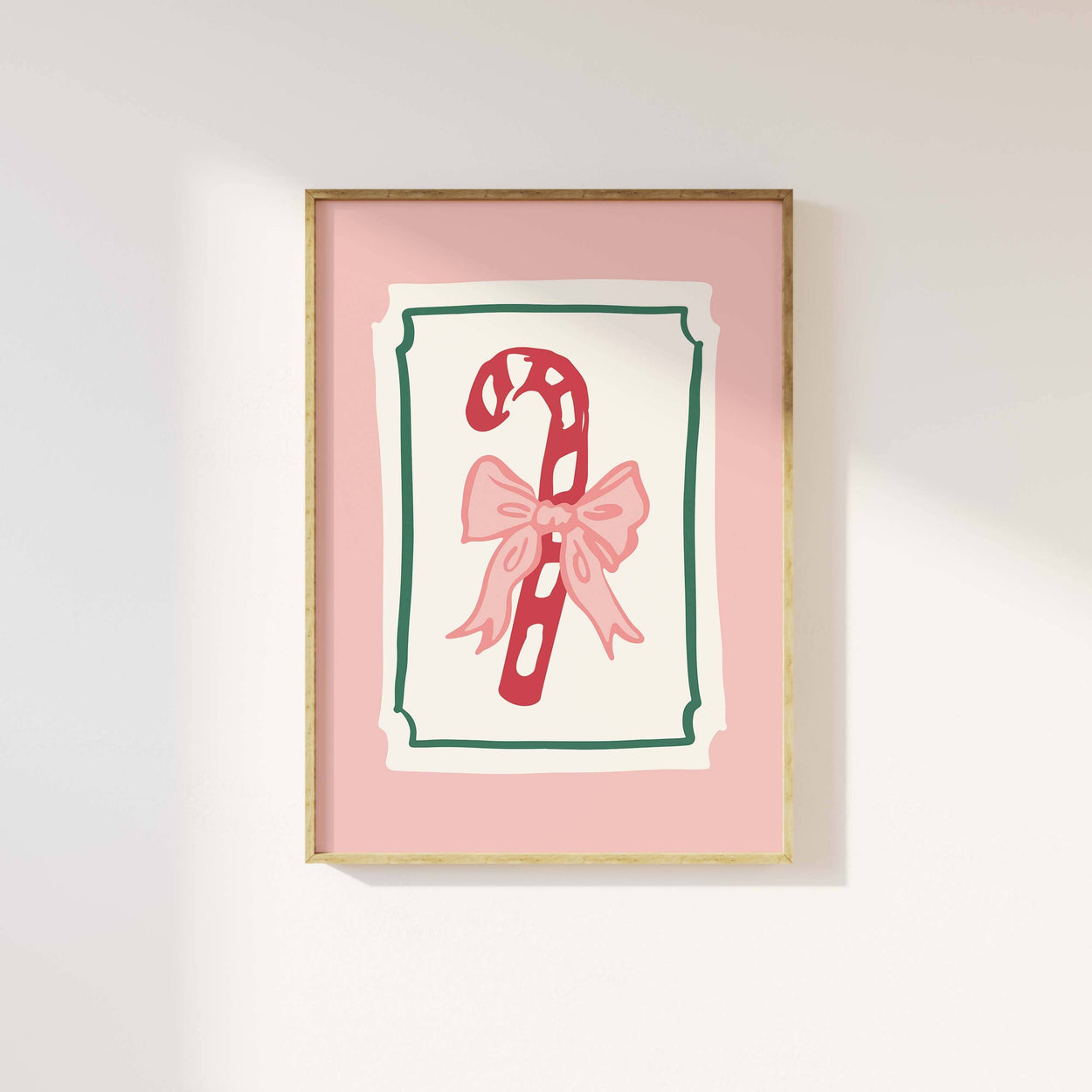 Candy Cane Bow Print