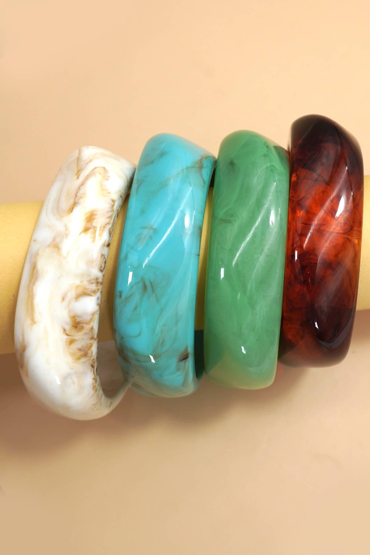 Off White Irregular Square Bangle