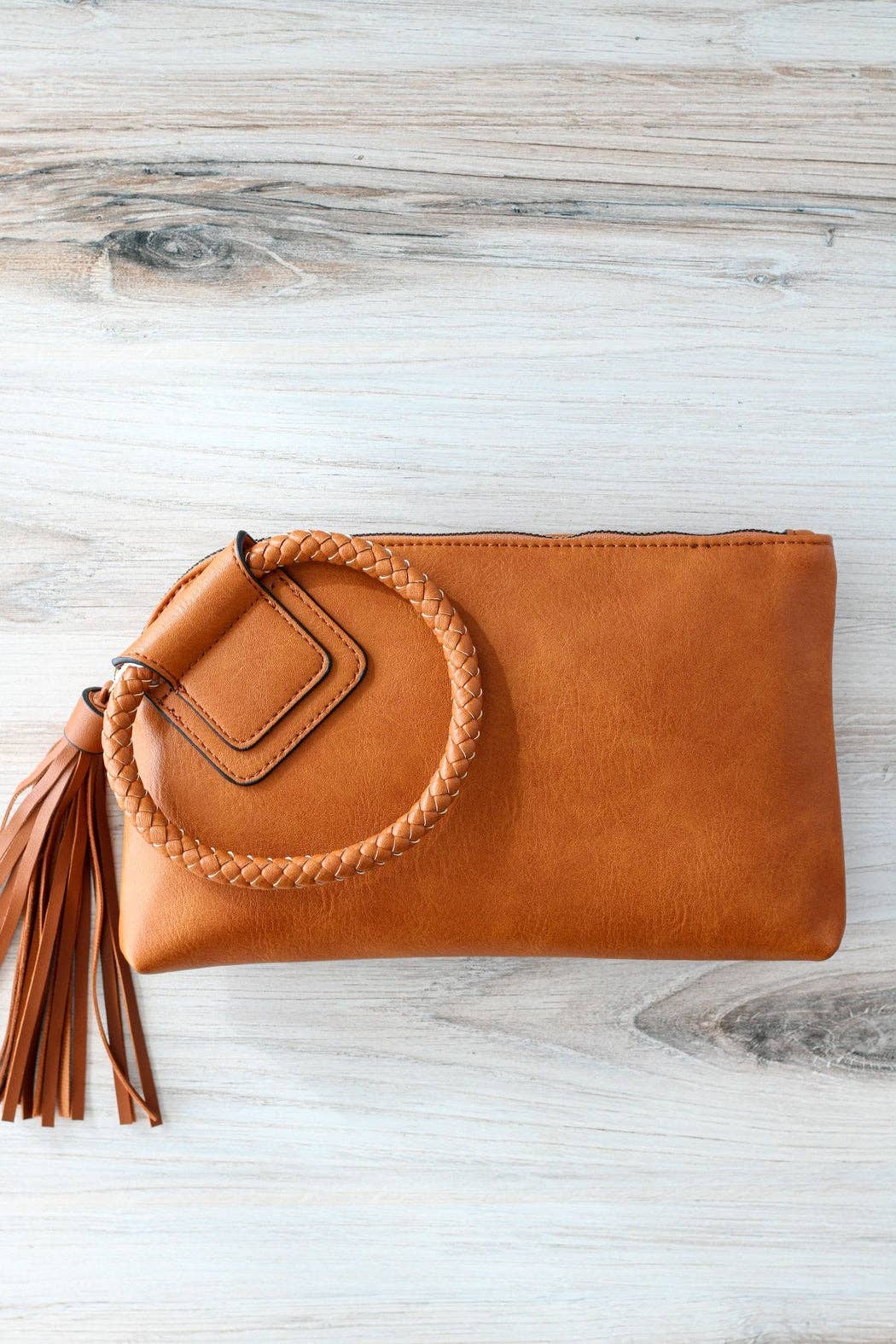 Olive Soft Vegan Leather Wristlet/Clutch