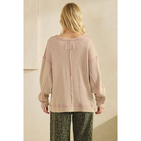 Mauve Thermal Texture Pullover