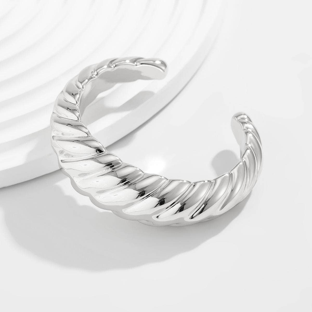 Silver Style B Irregular Shape Cuff Bangle