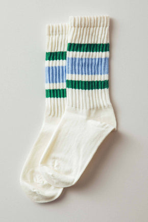 Varsity Stripe Ribbed Crew Socks