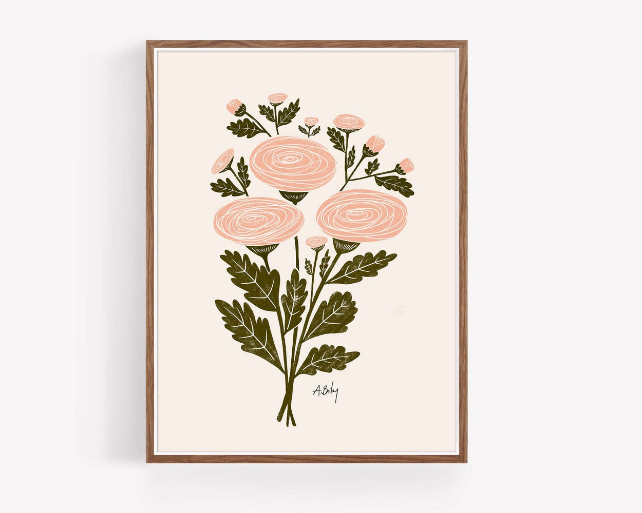 Ranunculus Bouquet - Floral Illustration Print