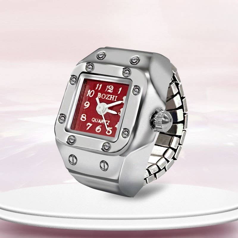 Silver Stainless Steel Ring-Shaped Watch Design
