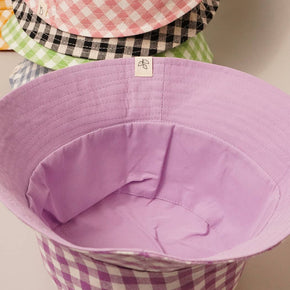 Purple Gingham Reversible Bucket Hat