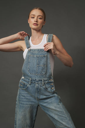 Grey Wash Relax Fit Denim Overall
