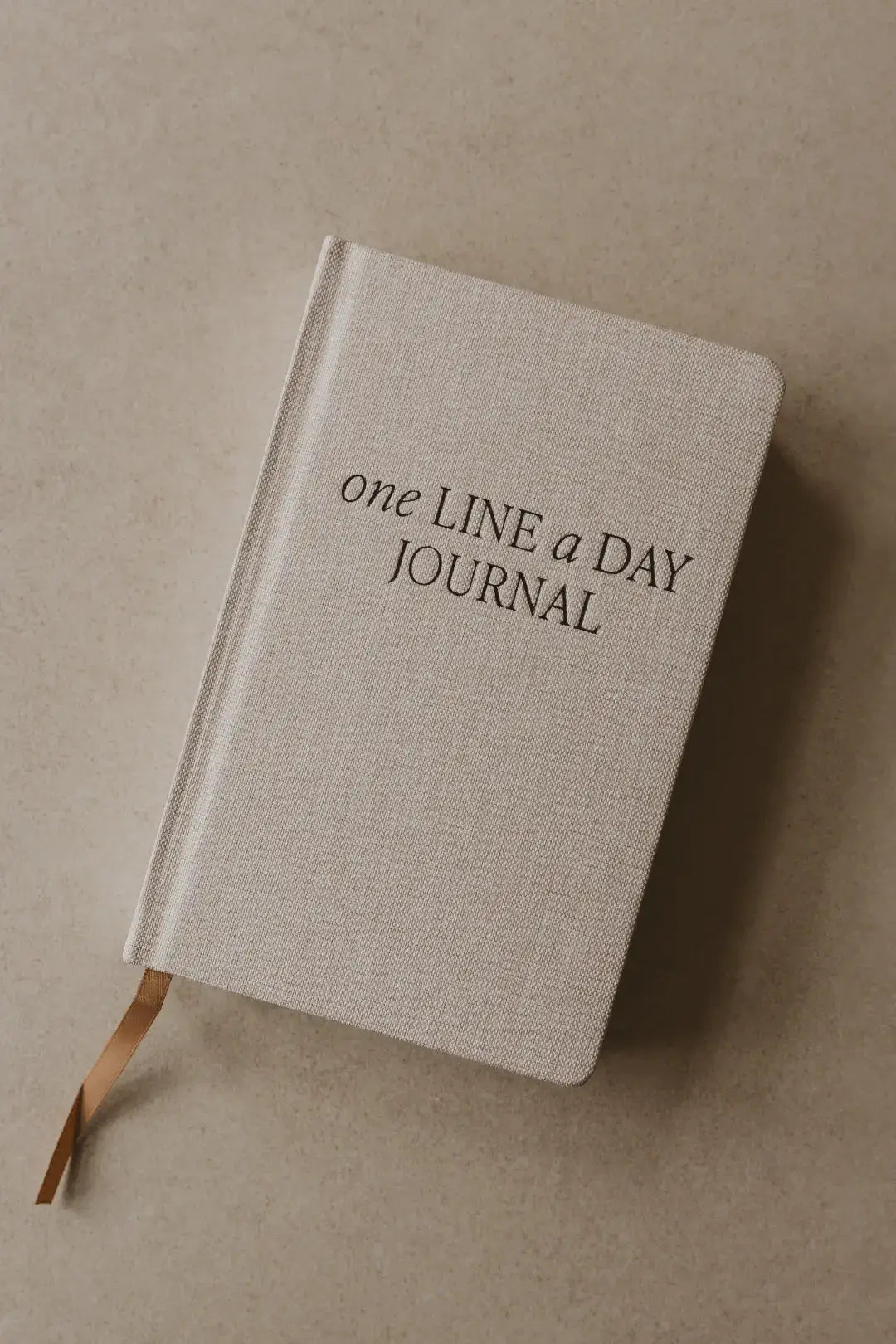 Tan One Line A Day Fabric Journal