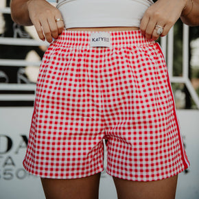 Red Plaid Boxer Shorts