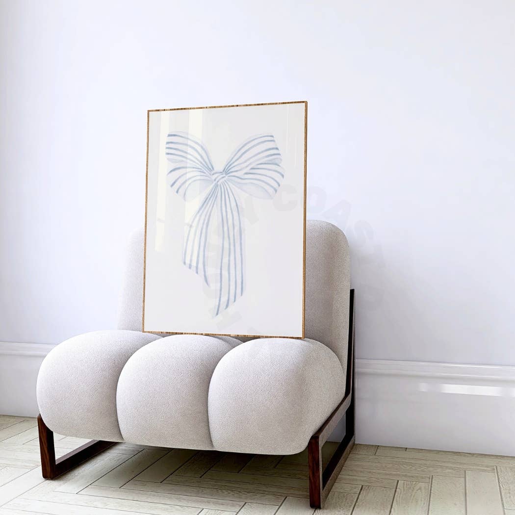 Blue Coastal Grandmother Vintage Hair Bow Poster