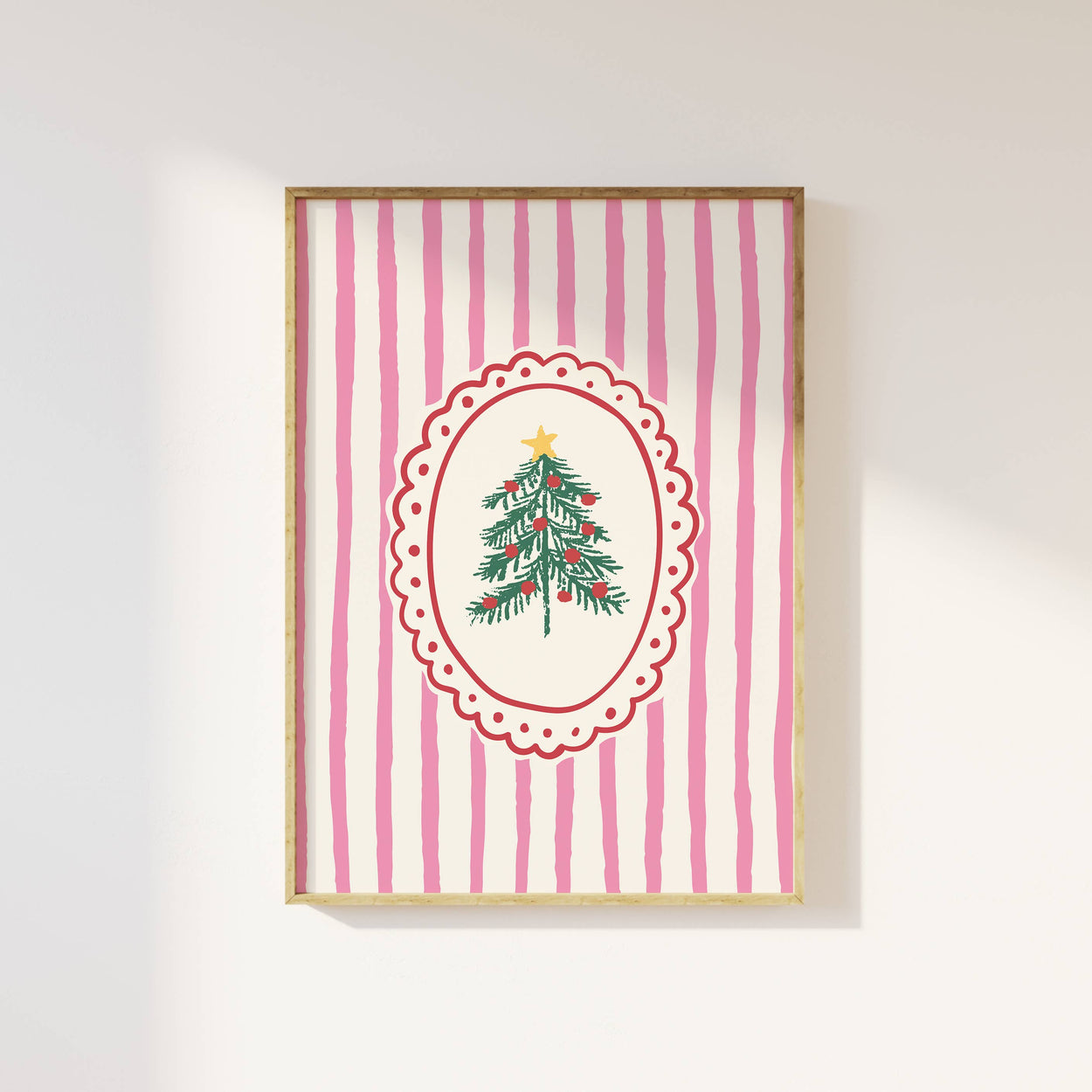Frame Christmas Tree Pink Print