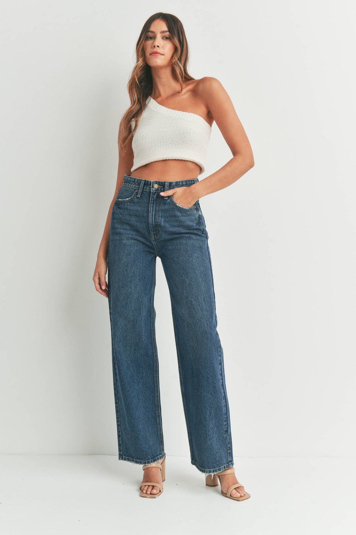 High Waisted Dark Denim Jeans