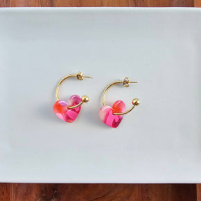 Tickled Pink Sweetheart Hoops