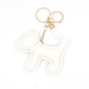 Hot Pink Vegan Leather Dog Bag Charm Keychain