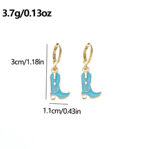 Cowboy Boots Drop Earrings