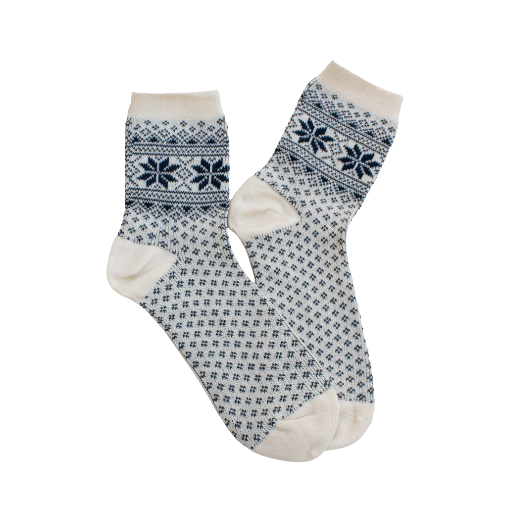 Ivory Women's Snowflake-Motif Comfort Socks