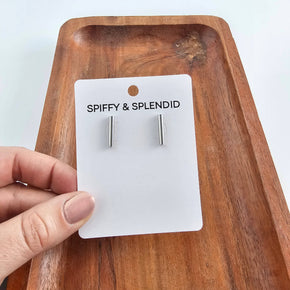 Silver Luxe Bar Studs