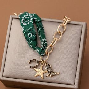 Gold Scarf Charm Bracelet