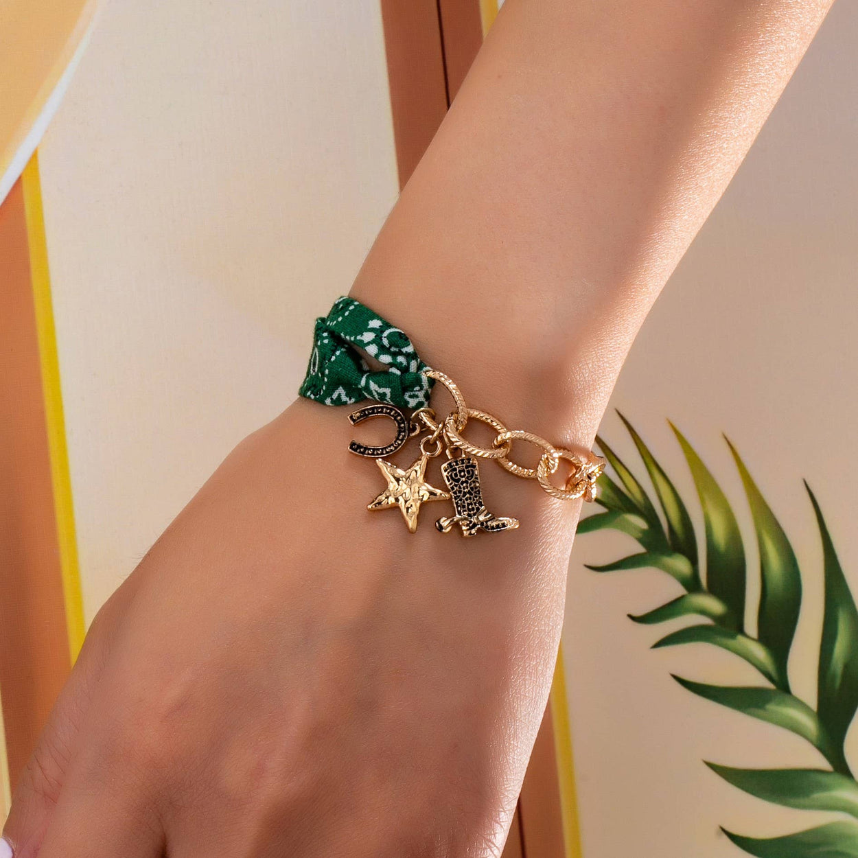 Gold Scarf Charm Bracelet