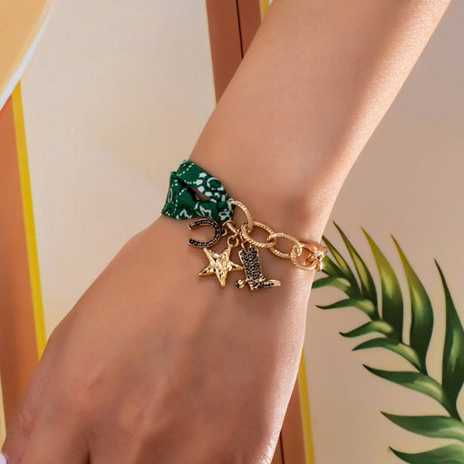 Gold Scarf Charm Bracelet