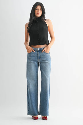 High Rise Medium Denim Jean