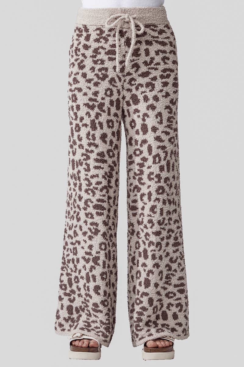 Cozy Warm Soft Leopard Fuzzy Lounge Pants