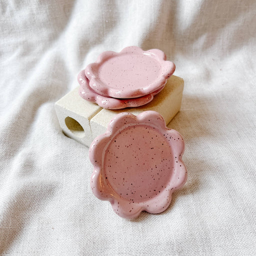 Mini Speckled Pink Petal Ceramic Dish