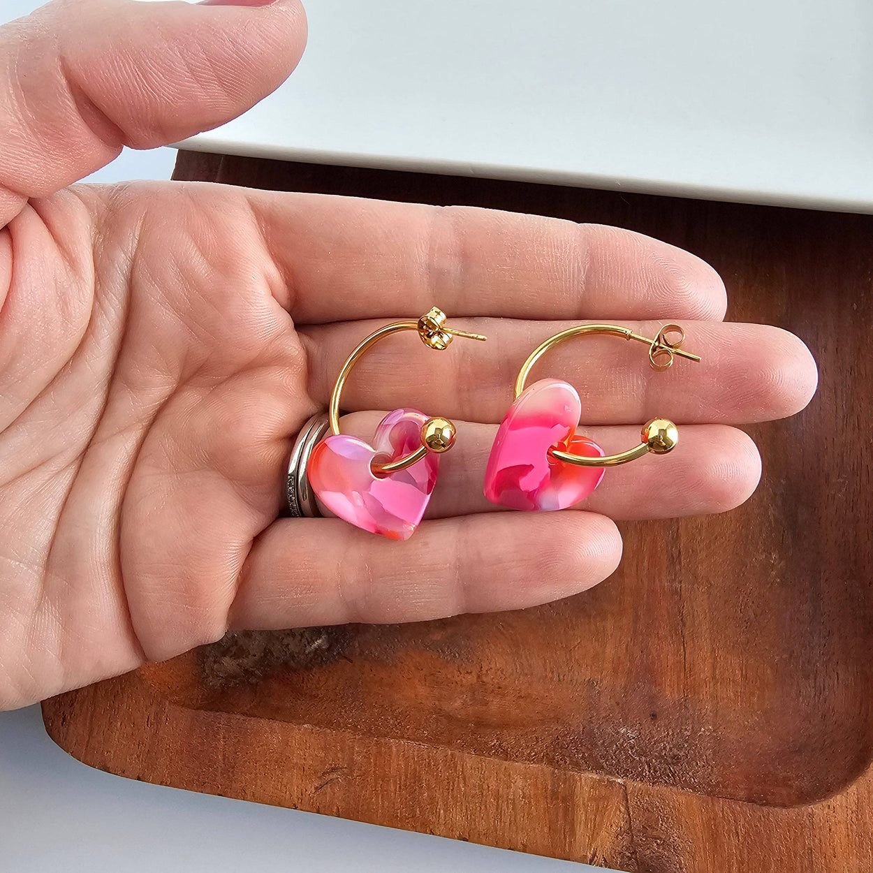 Tickled Pink Sweetheart Hoops