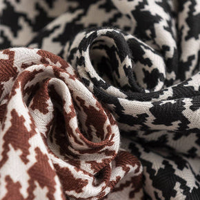 Black Classic Hounds Tooth Square Scarf