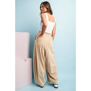 Taupe Mineral Washed Wide Leg