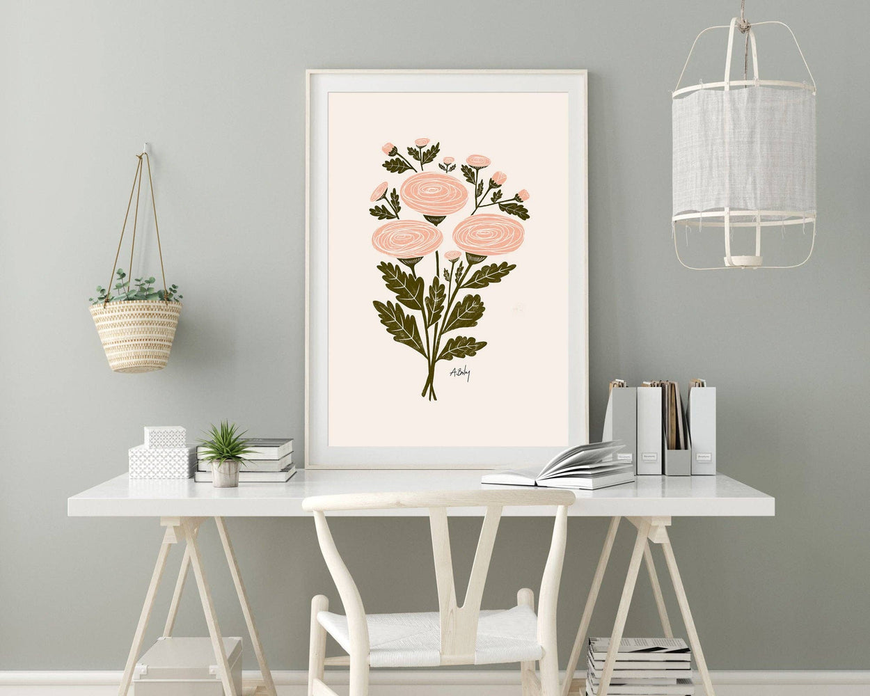 Ranunculus Bouquet - Floral Illustration Print