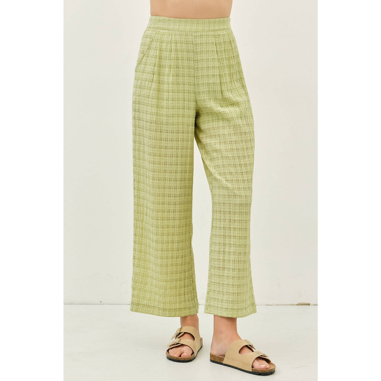 Sage Pleated Wide Leg Ankle Pants