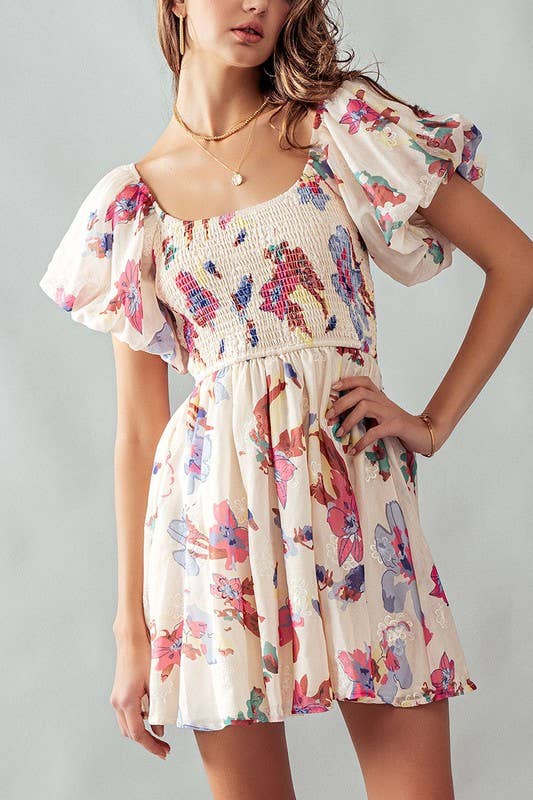Floral Ruffled Mini Dress