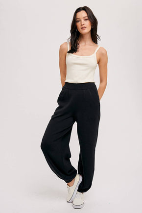 Black Baggy Sweater Pants